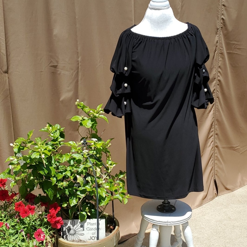 MSK 3/4 SLEEVE BLACK DRESS SIZE SMALL